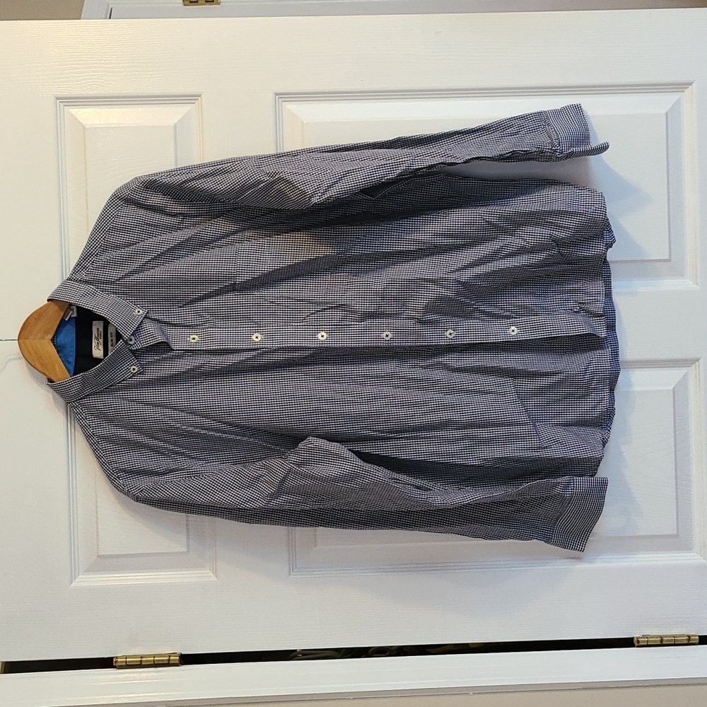 Van Heusen Blue checkered dress shirt, Slim Fit